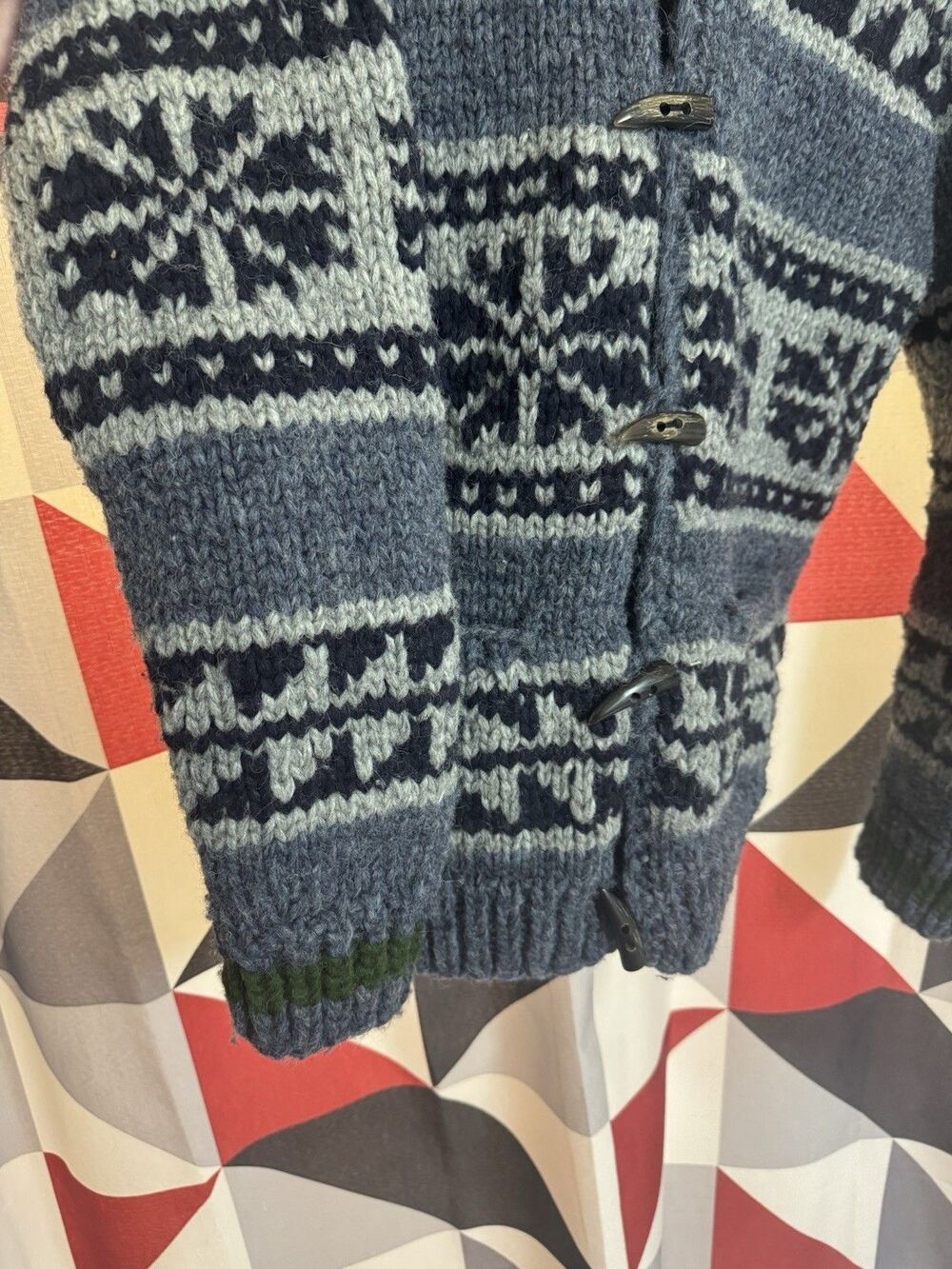 RARE 90’s CC Filson Hand Knit Wool Cowichan Snowflake Sweater 25/ Sz Medium ! - Picture 12 of 13
